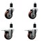 Service Caster 3.5'' Maroon Poly Swivel 1-1/2'' Expanding Stem Caster Set 2 Total Lock Brakes, 4PK SCC-EXTTL20S3514-PPUB-MRN-2-S-2-112 - alternate 1